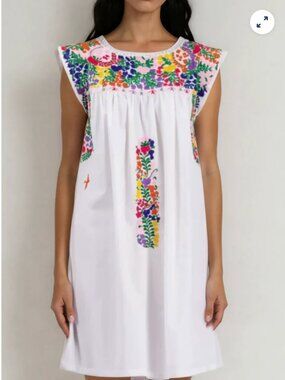 Mi Goldrina Flores Classic Fiesta Short Dress